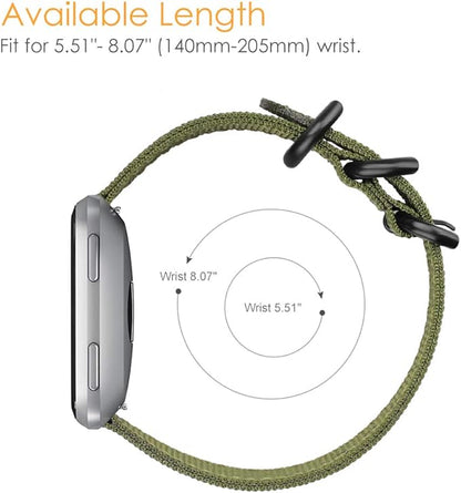 FINTIE Bands Compatible with Fitbit Versa 2/1 / Lite Edition, Soft Nylon Replacement Strap