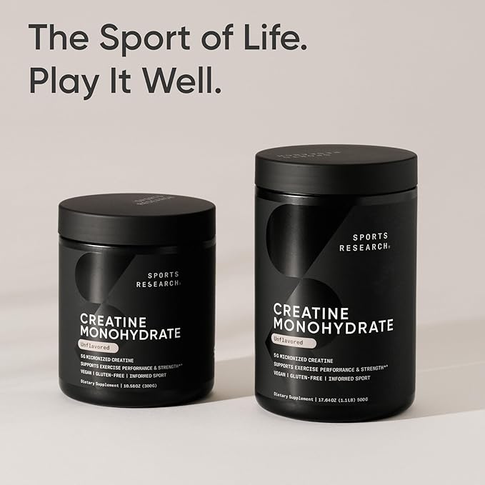 Sports Research Creatine Monohydrate - Gain Lean Muscle, Improve Performance and Strength and