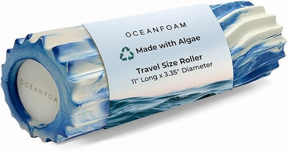 Oceanfoam Ripple Travel Foam Roller (11" x 3.35") Firm Mini Foam Roller for Physical Therapy, Deep