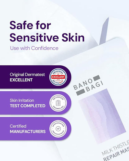 Milk Thistle Repair Face Mask ??Korean Skin Care with Centella, Hyaluronic Acid & Adenosine |