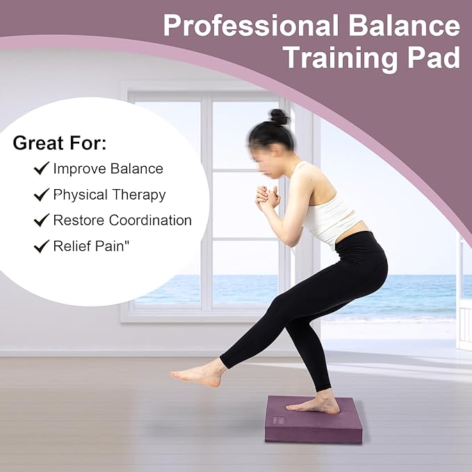 StrongTek Extra Wide Foam Balance Pad for Physical Therapy, 19" X 15.8" X 2.4", High-Density TPE