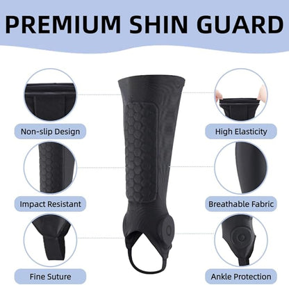 Soccer Shin Guards, Soccer Shin Guard Pads with Calf and Ankle Protection, SoccerProtective
