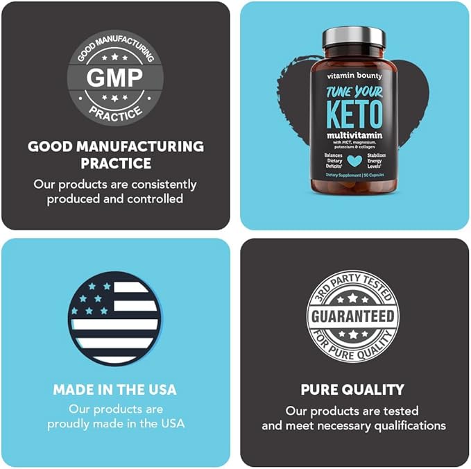 Vitamin Bounty Tune Your Keto Multivitamin with Magnesium & Potassium - Daily Supplements for Men &