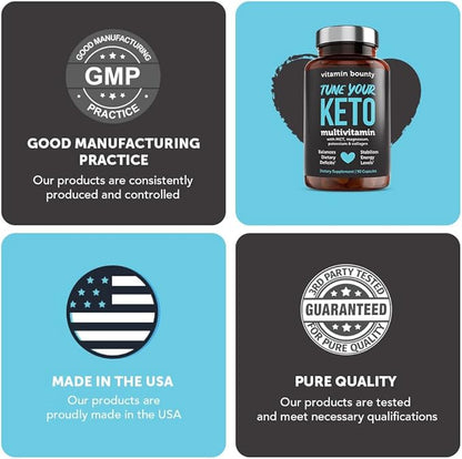 Vitamin Bounty Tune Your Keto Multivitamin with Magnesium & Potassium - Daily Supplements for Men &