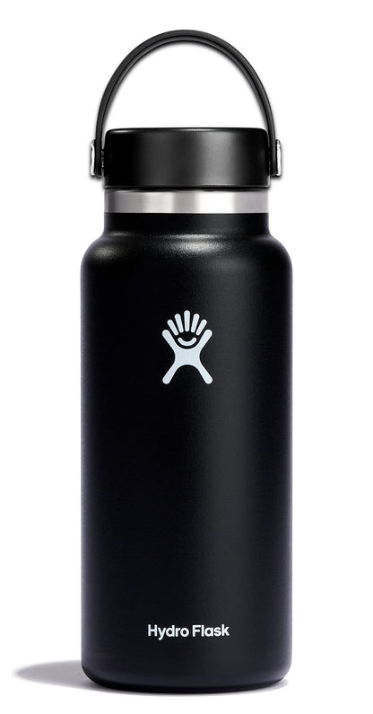 Hydro Flask Water Bottle - Insulated Stainless Steel - Wide Mouth Flex Lid, Non Spill, Leakproof