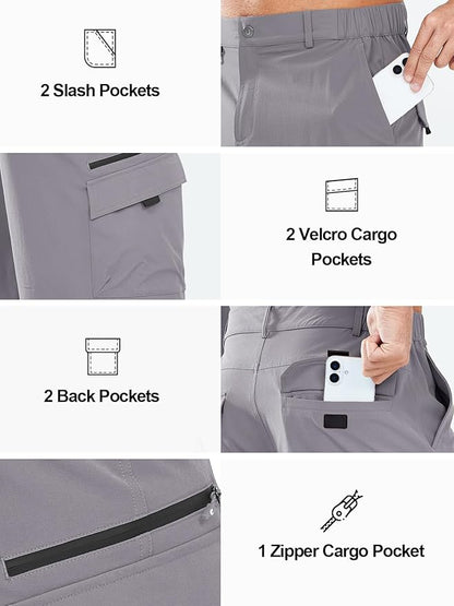 NORTHYARD Men's Cargo Hiking Shorts 9" Lightweight Outdoor Tactical Work Camping Sport Golf Casual