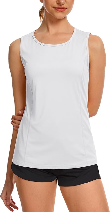 TACVASEN Women's UPF 80+ Workout Tank Top Sleeveless Quick Dry Sun Protection Hiking Athletic Gym