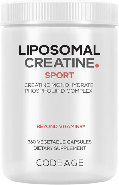Codeage Liposomal Creatine Monohydrate Supplement, Pure Creatine 2500mg - 3 Months Supply