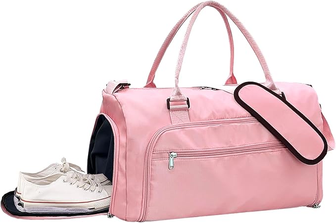woogwin Gym Bag for Men & Women with Shoes & Wet Compartment Waterproof Duffle Bag for Travel