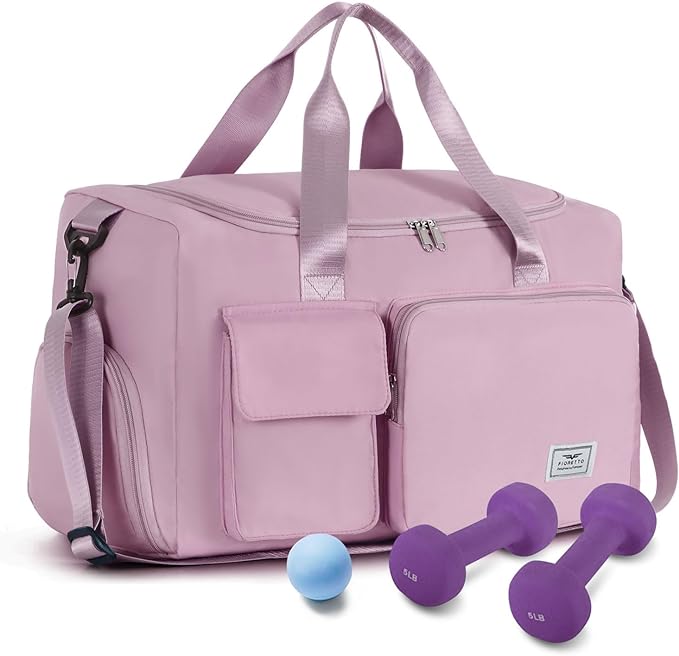 FIORETTO Women's Gym Duffle Bag with Shoes Compartment, 37L Capacity, Ideal for Travel, Gym