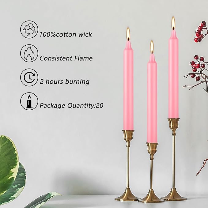 Set of 40 Pink Candles ??Spell Chime Candles for Valentine's Day,Wedding,Rituals, Prayer
