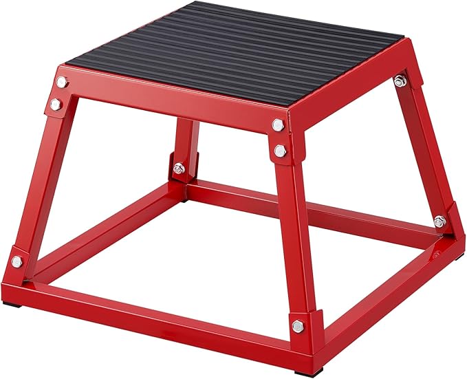 VEVOR Plyometric Jump Box, 18 Inch Plyo Box, Steel Plyometric Platform and Jumping Agility Box