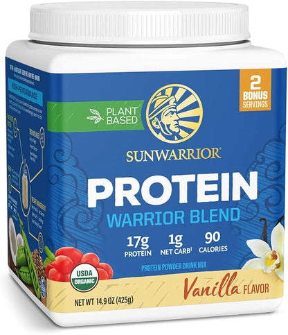 Organic Plant Based Protein Powder | Vegan Organic Protein Powder Vanilla Flavored with BCAA Amino