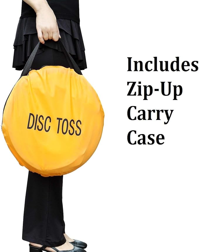 Folding Disc Toss Game Set - Flying Disc Toss Dunk Game Set - Includes 2 Disc Targets with Bean Bag