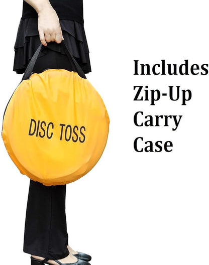 Folding Disc Toss Game Set - Flying Disc Toss Dunk Game Set - Includes 2 Disc Targets with Bean Bag