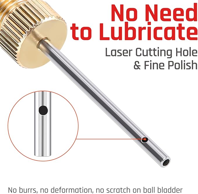 ETENWOLF Brass Ball Pump Needles with Storage Case, No Break Heavy Duty Air Pump Needles for Balls
