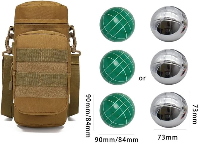 Bocce Ball Bag for 90mm 84mm 73mm 3 Bocce Game,Multifunctional, Zip Design, Powerful. Size: 27 x 12