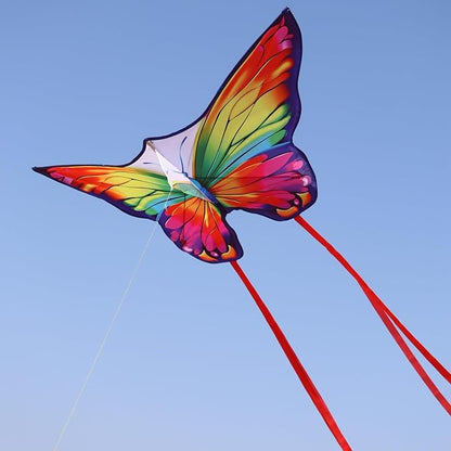 Butterfly Kites for Kids & Adults, Easy to Fly Design with Long Tail for Stability, for Kids Ages