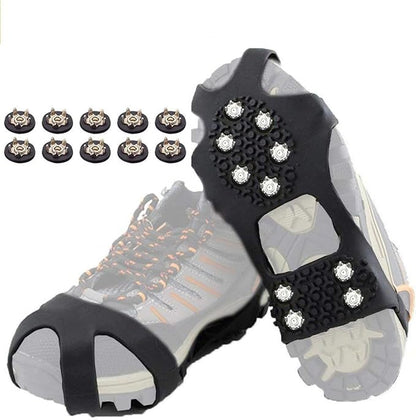 Ice Cleats for Shoes and Boots, Ice Snow Traction Cleats Grippers, Non Slip Shoe Ice Grippers,10