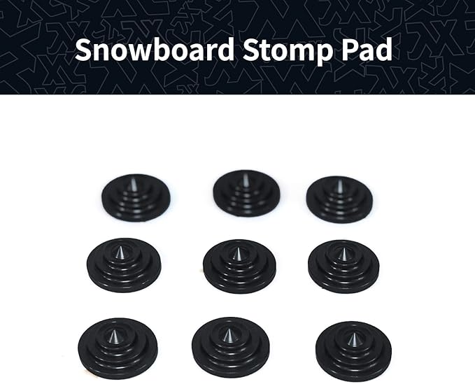 XCMAN 4 Layer-Cone Studs Dia 7.87 Inch Aluminum Snowboard Stomp Pad - 9pcs
