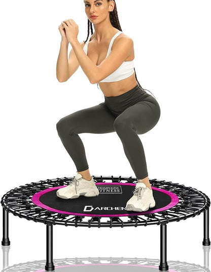 DARCHEN 450 lbs Mini Trampoline for Adults, Indoor Small Rebounder Exercise Trampoline for Workout