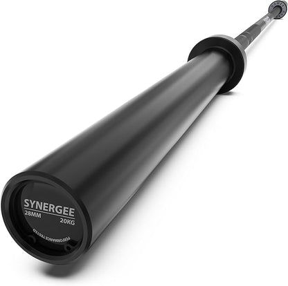 Synergee Games 15kg and 20kg Colored Ceramic Coated Barbells. Rated 1500lbs for Weightlifting and