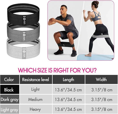 Resistance Bands, Fabric Workout Bands for Women & Men, Cloth Booty Resistance Loop Bands, Thick