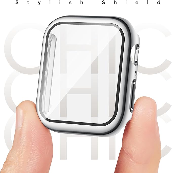 Compatible for Apple Watch Band 38mm and Case with Screen Protector, Soft Silicone Sport Strap