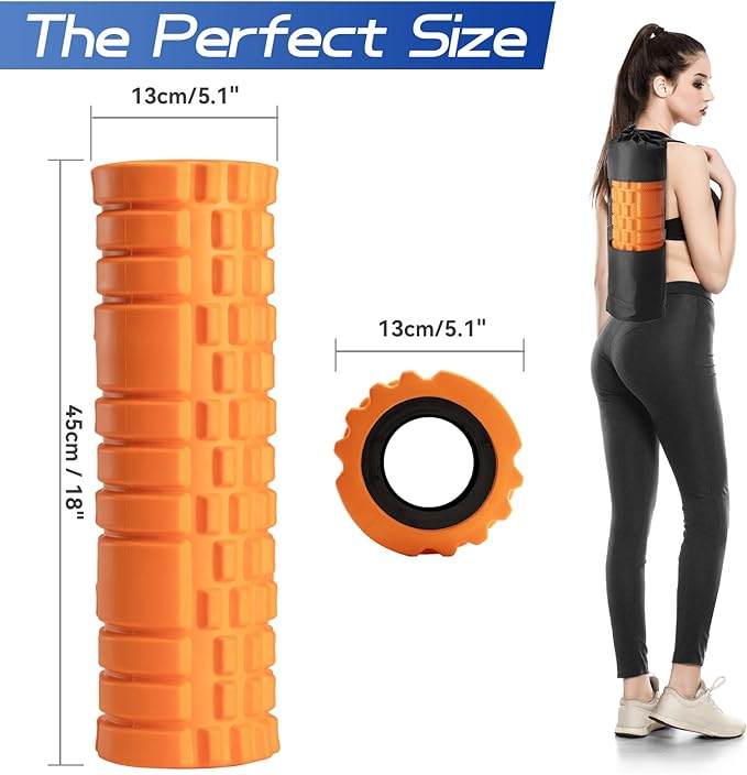 Foam Roller High Density Foam Roller Set for Deep Tissue Muscle Massage, 18" Trigger Point Fitness