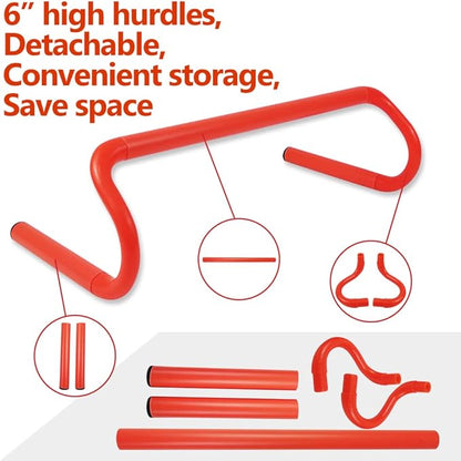 Speed & Agility Ladder Training Equipment Set, Includes 12 Rung 20ft Agility Ladder, 4 Agility