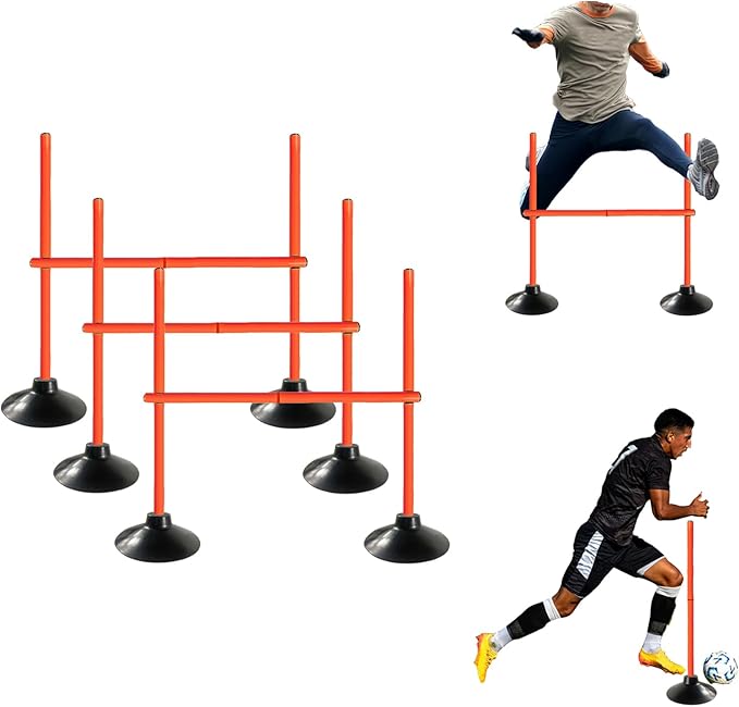 TNZMART 3.3 FT Agility Poles Adjustable Hurdles for Soccer Football Speed Training Equipment Track