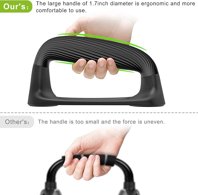 Kipika Push Up Bars, Pushup Stands With Thickened Soft Plastic Handle, Stable and Non-Slip Base