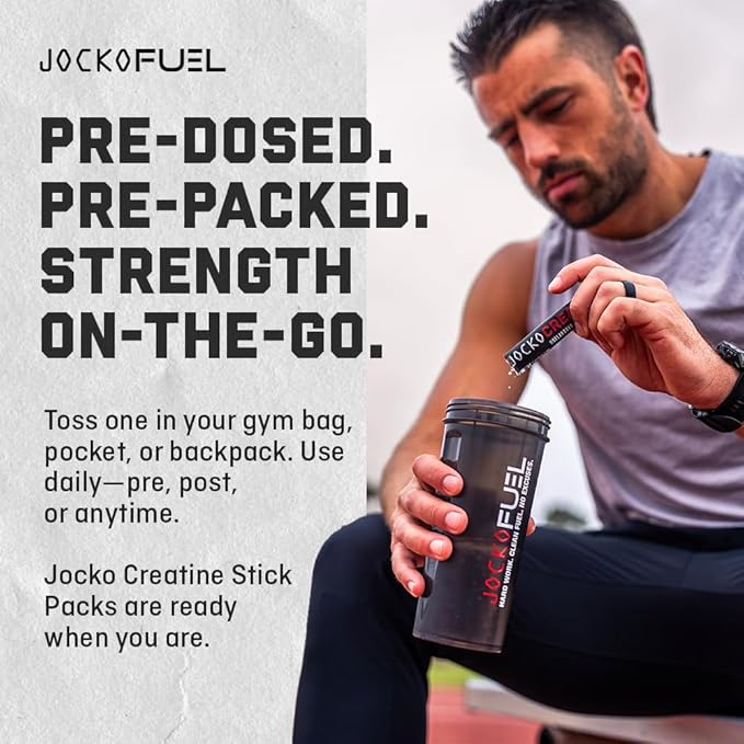 Jocko Fuel Creatine Stick Packs - Creatine Monohydrate Powder Travel Packs for Men & Women