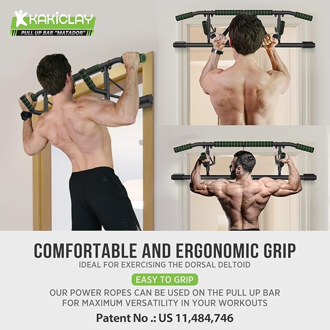 New Upgrade Pull Up Bar for Doorway - Foldable Design & Space-Saving, Upto 440 Lbs Capacity, No
