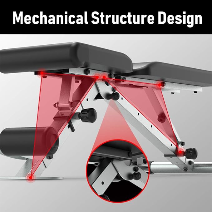 leikefitness Adjustable Weight Bench Foldable Workout Exercise Bench with Automatic Lock for