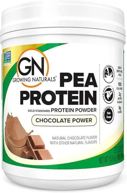 Raw Pea Protein Powder, Vegan Plant Based Protein, BCAA, Low-Carb, Low-Sugar, Chocolate Power, 1