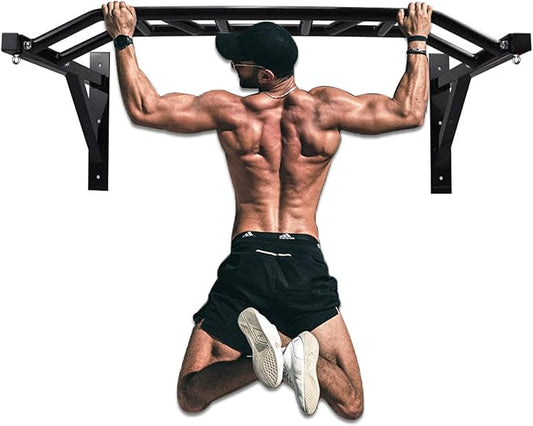 BDL Wall Mounted Pull Up Bar Chin Up bar Multifunctional Dip Station for Indoor Home Gym Workout