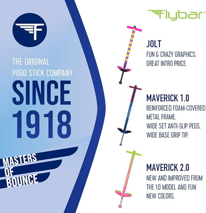 Flybar Maverick Foam Pogo Stick for Kids Age 5 and Up, 40 to 80 Pounds, Pogo Stick for Boys and