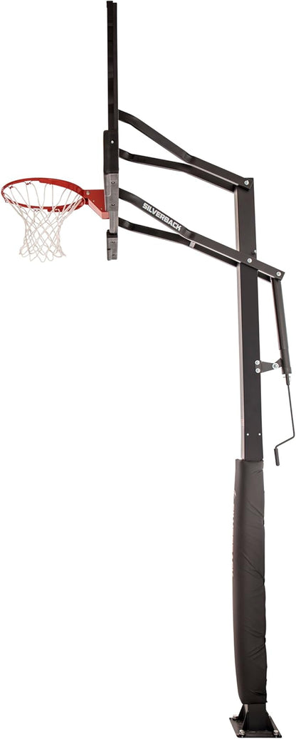 Silverback In-Ground Basketball Hoops, Adjustable Height Tempered Glass Backboard and Pro-Style Flex Rim. - Multiple Styles Available