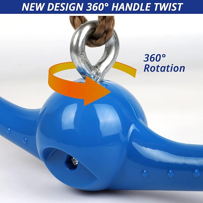 Ninja-Twister Swing Spins Set: Slackline Attachments - 360° Handle Twist-Spin Flips Toy Activate