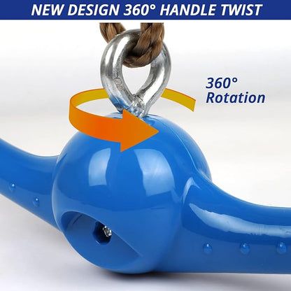 Ninja-Twister Swing Spins Set: Slackline Attachments - 360° Handle Twist-Spin Flips Toy Activate