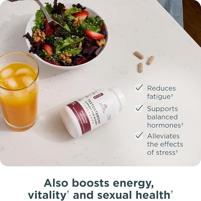 Ancient Nutrition Testosterone Support + Collagen Supplement, Hydrolyzed Collagen Peptides, Key