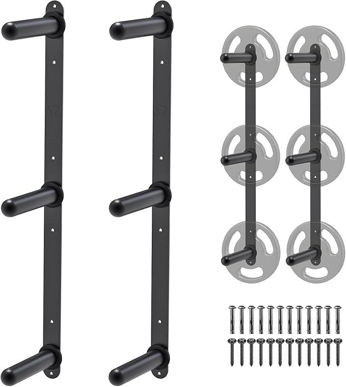 "Kipika Weight Plate Storage Rack - Wall Mounted Weight Plate Holder with Durable Steel
