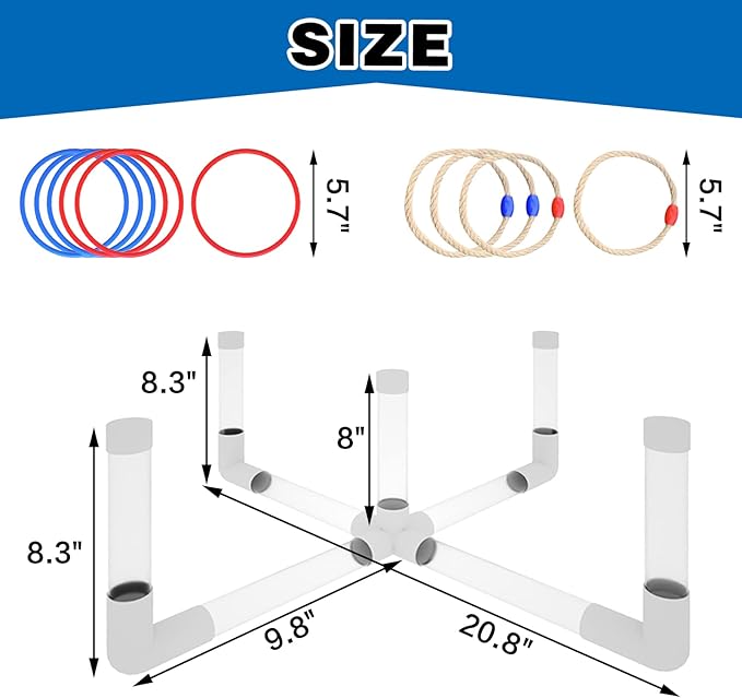 MOLACHI Ring Toss Games for Adults and Kids,Yard Games,Outdoor Indoor Games with LDE Light,Easy to
