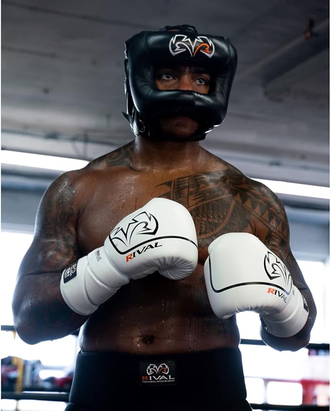RIVAL Boxing RHGFS3 Face-Saver Sparring Headgear - Wide Eye Opening, Premium Leather, and