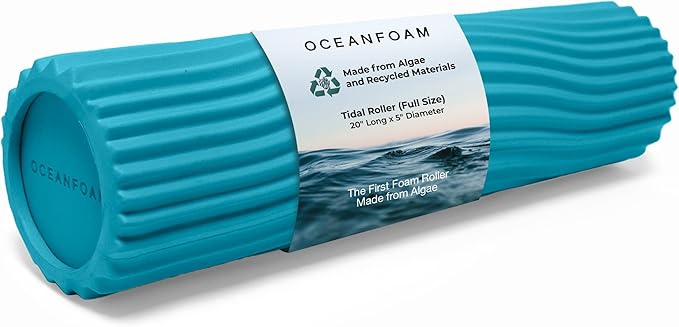 Oceanfoam Tidal Roller - Miami Blue - Muscle Massage Foam Roller for Back Pain & Stretching - Firm