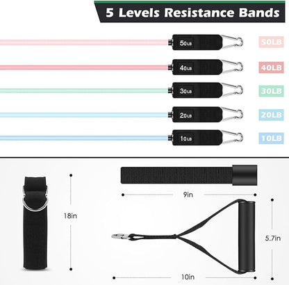 WHATAFIT Resistance Bands, Exercise Bands，Resistance Bands for Working Out, Work Out Bands with