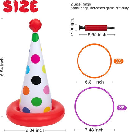 Inflatable Ring Toss Game, Birthday Party Games Ring Toss Game for Kids Adults Birthday Party
