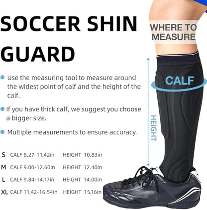 Soccer Shin Guards, Soccer Protective Gear with Calf and Ankle Pads, Shin Guard Pads for Youth and