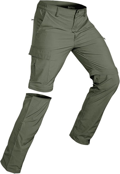 Wespornow Men's-Convertible-Hiking-Pants Quick Dry Lightweight Zip Off Breathable Cargo Pants for